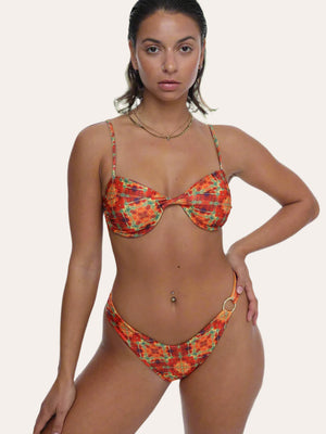 Amour Samara bikini top sexy push up padded bikini tulum mexican print oumaima swim