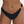  Amour black bikini Bottoms in Onyx with a gold ring, Sustainable recycled swimwear luxury bikini, seen on a model zoomed in with gold ring detail oumaima swim